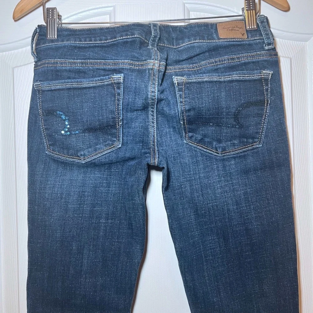American Eagle Low Rise Slim Bootcut Y2K Dark Wash 2000s Aesthetic Size 6/29